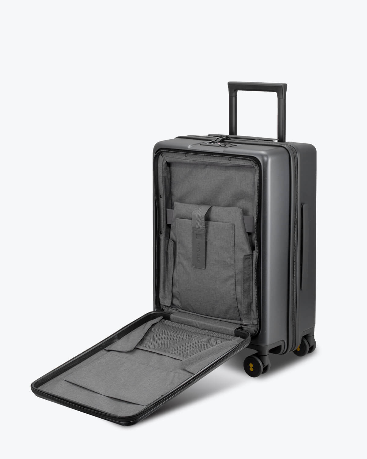 gray luggagae pocket for laptop