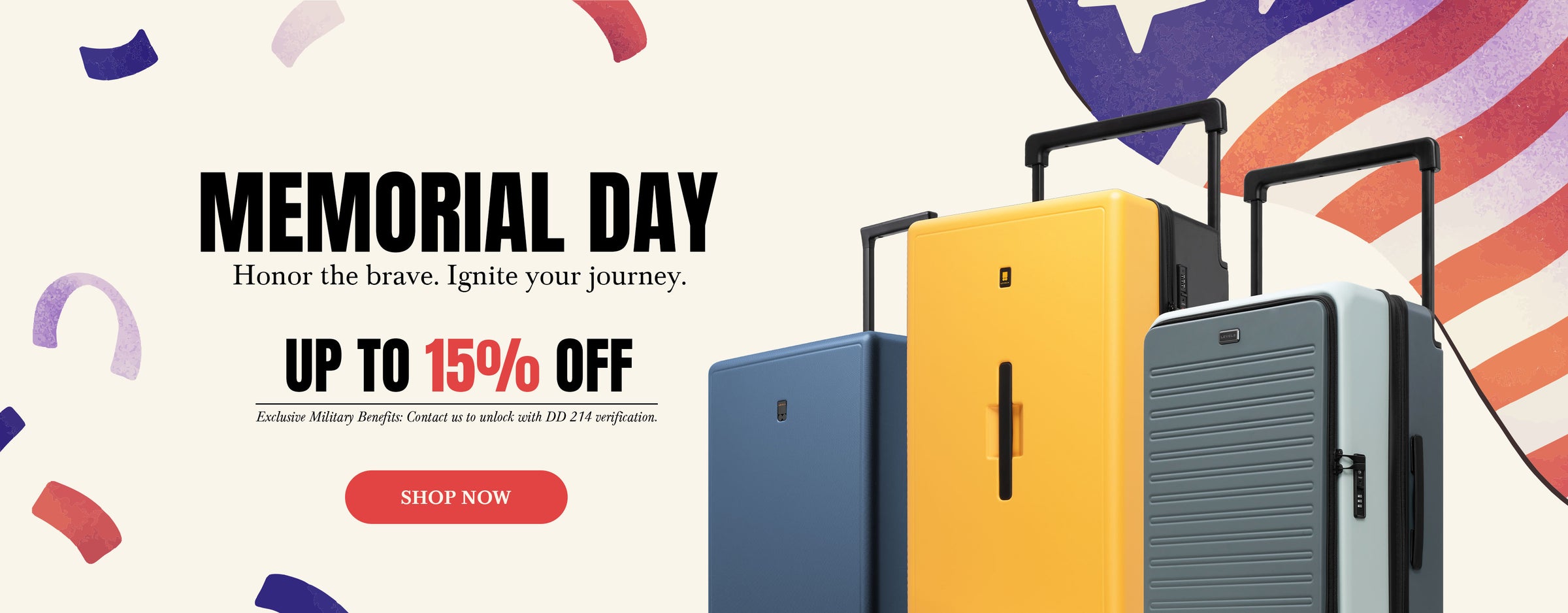 Memorial day-up to 15% off