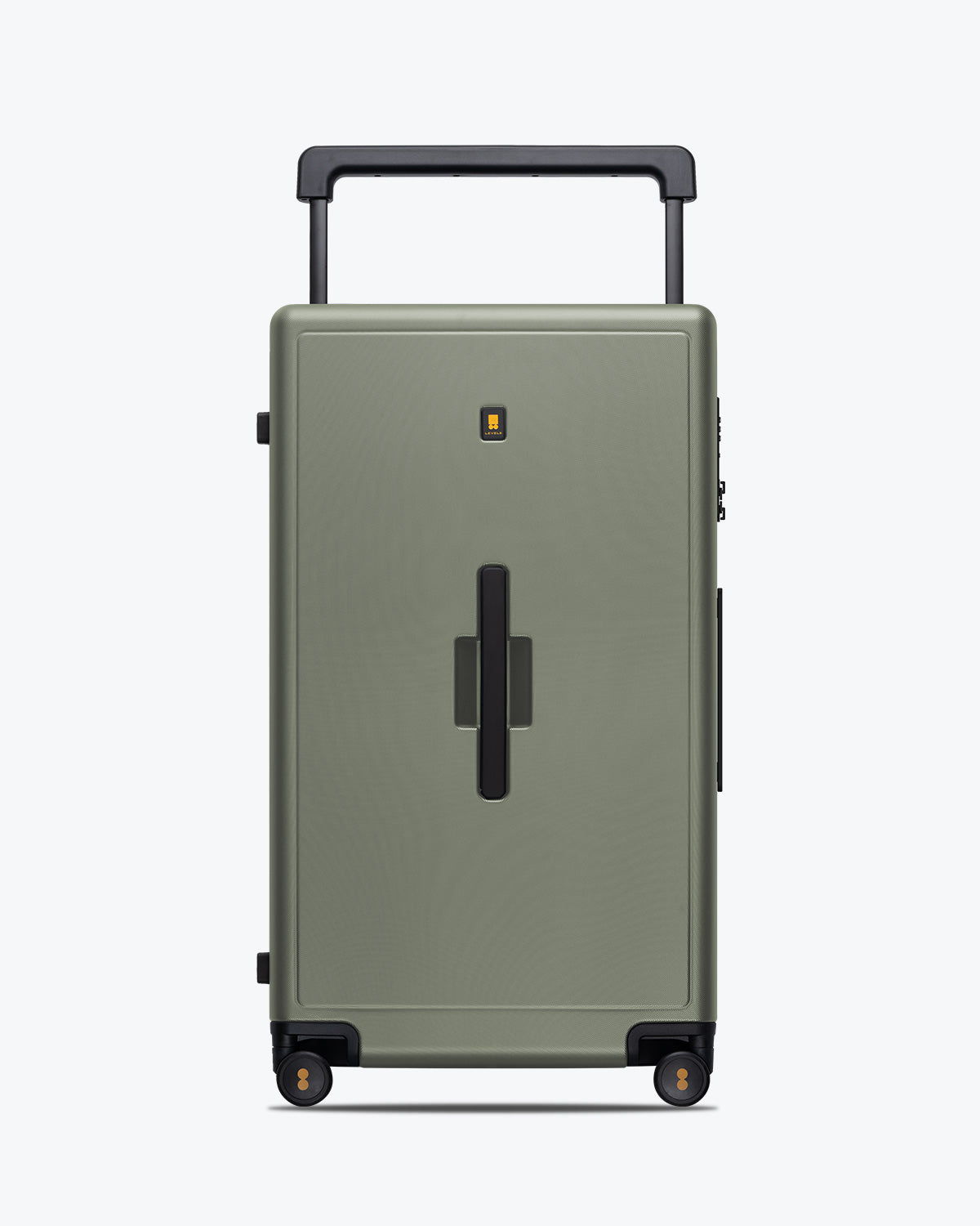 Voyageur Checked 28'' Darkolive suitcase upright front view with extended handle