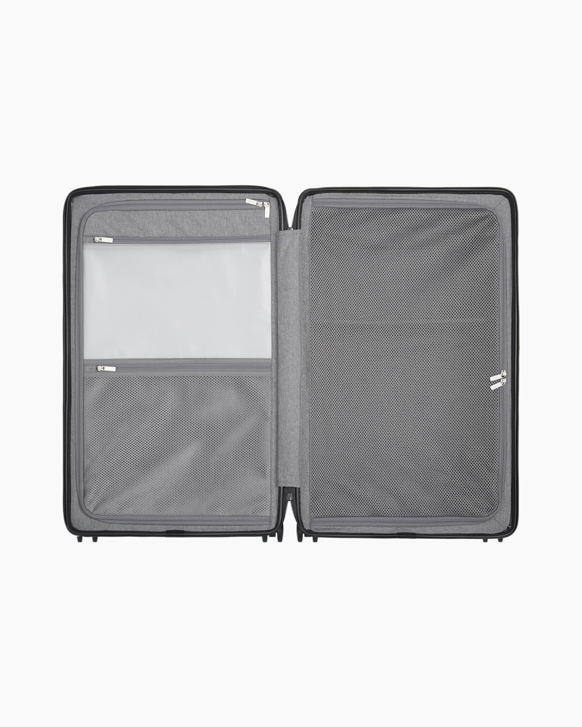 Voyageur Checked 28'' Darkolive suitcase open interior organization and divider view