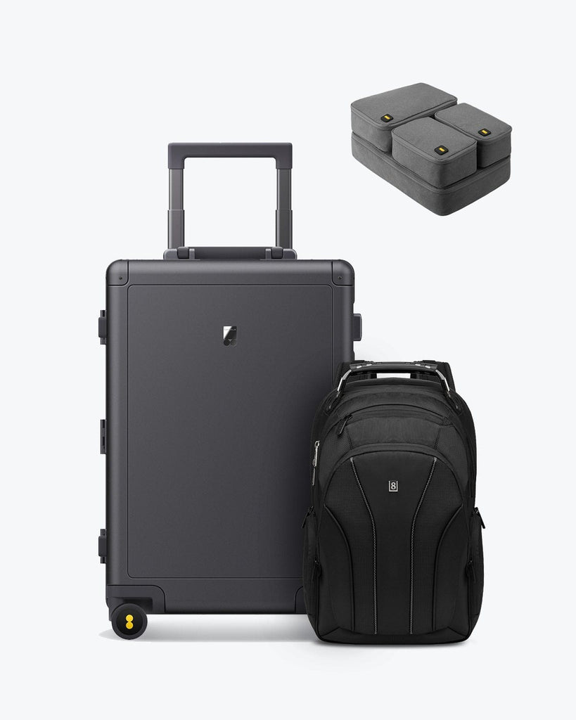 Aluminum Luggage Atlas Laptop Backpack Set